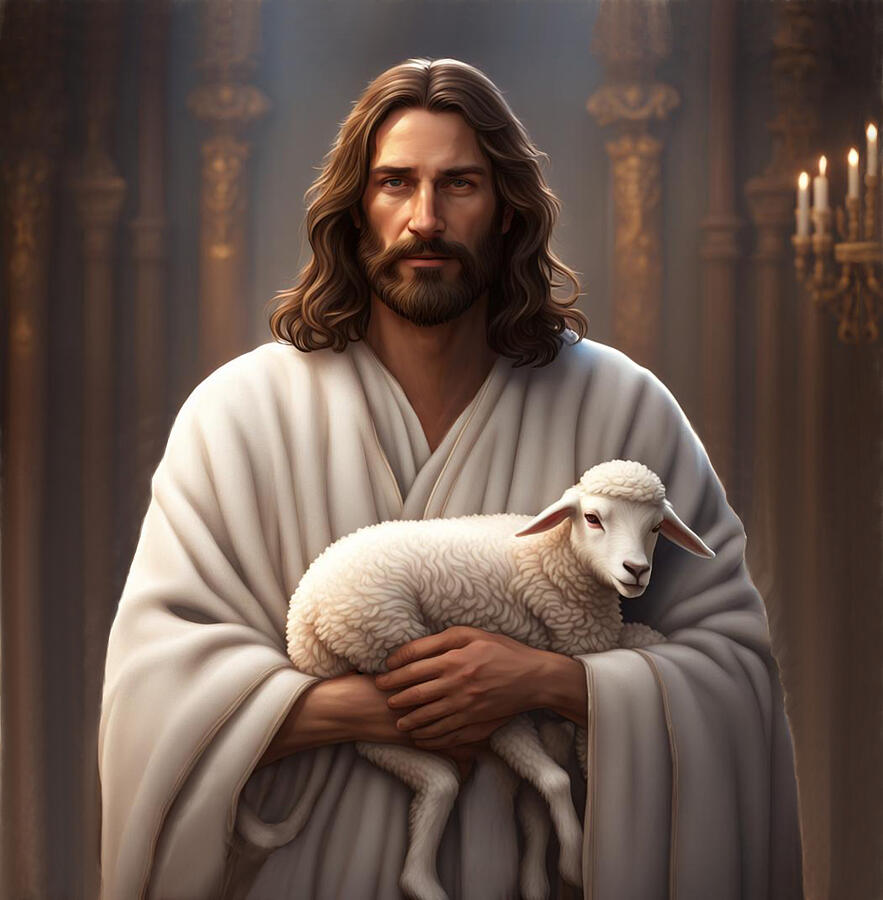 Jesus Christ Mixed Media - The Lamb Of God by Sandi OReilly