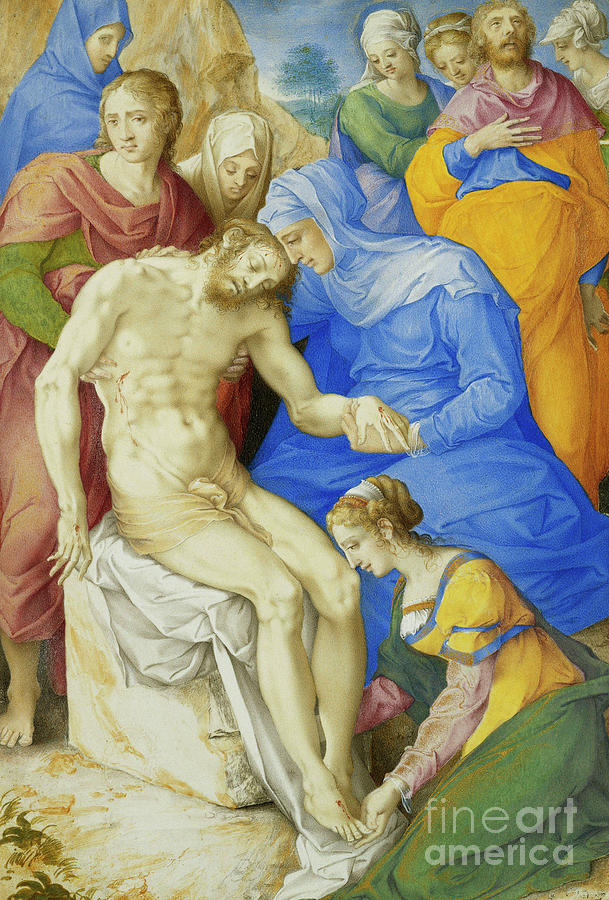 The Lamentation Painting by Giorgio Giulio Clovio