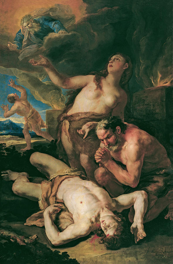 The lamentation of Abel  Painting by Johann Michael Rottmayr