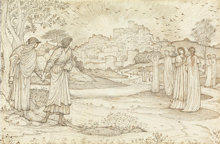 The Land of Beulah Drawing by Edward Burne-Jones
