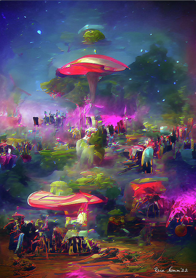 The Land of Magic Mushrooms Digital Art by Rein Nomm