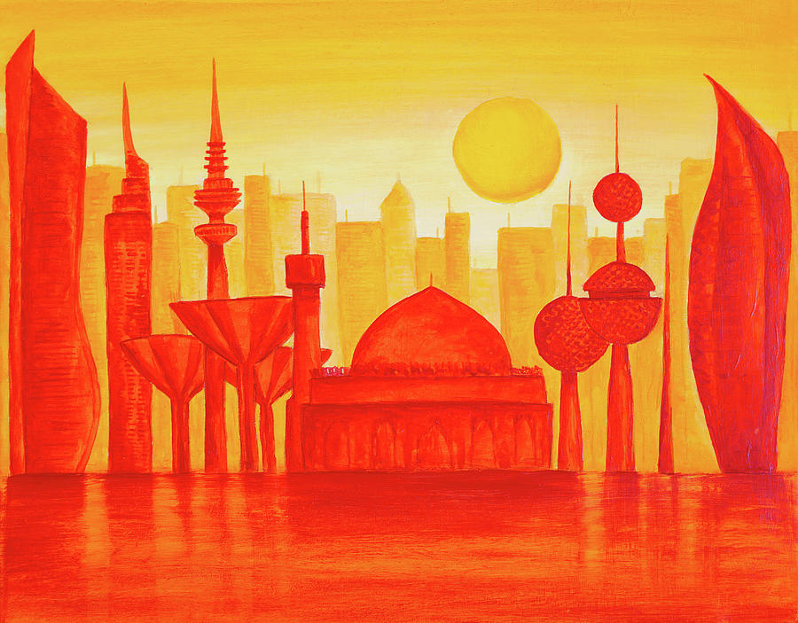 Architecture Painting - The Land Of The Golden Sun by Iryna Goodall