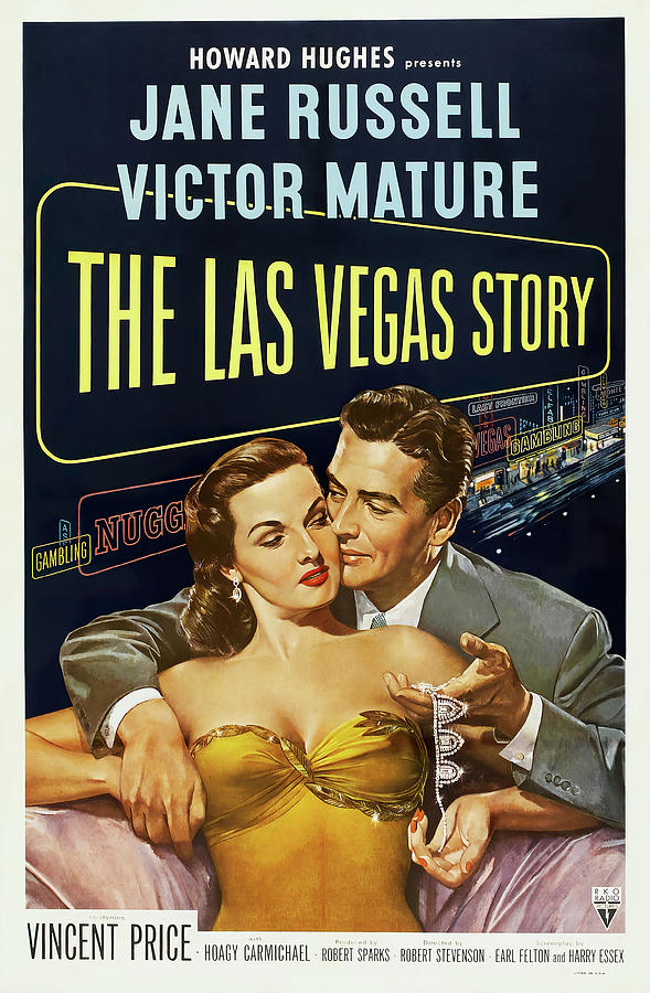 Vintage Mixed Media - The Las Vegas Story, with Jane Russell and Victor Mature, 1952 by Movie World Posters