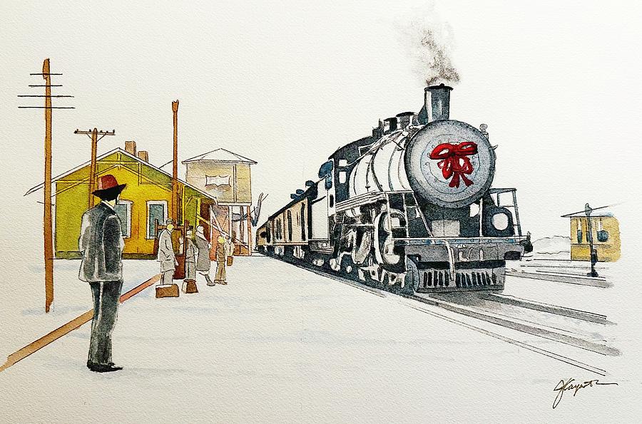 The Last Christmas Train Painting by Gerald Carpenter