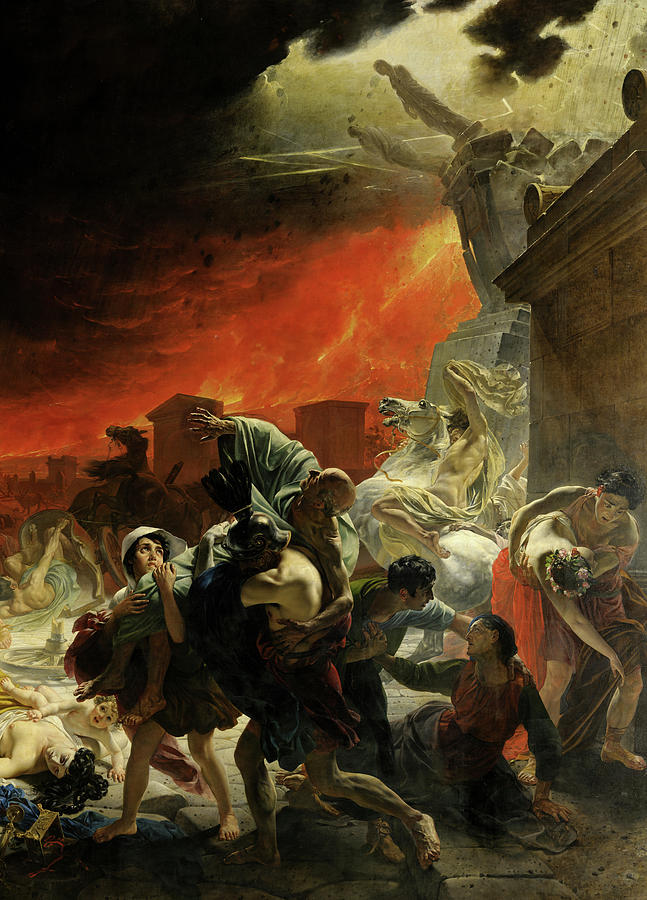 Architecture Painting - The Last Day of Pompeii, Detail No.2 by Karl Bryullov