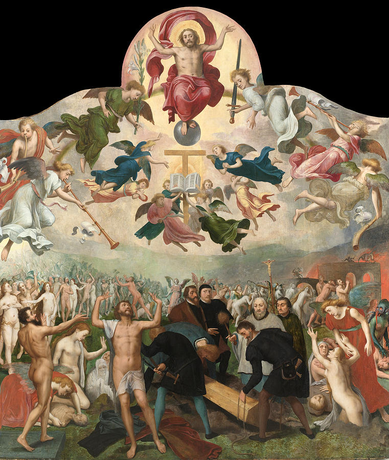 The Last Judgement and the burial of the dead Painting by Circle of Bernard van Orley