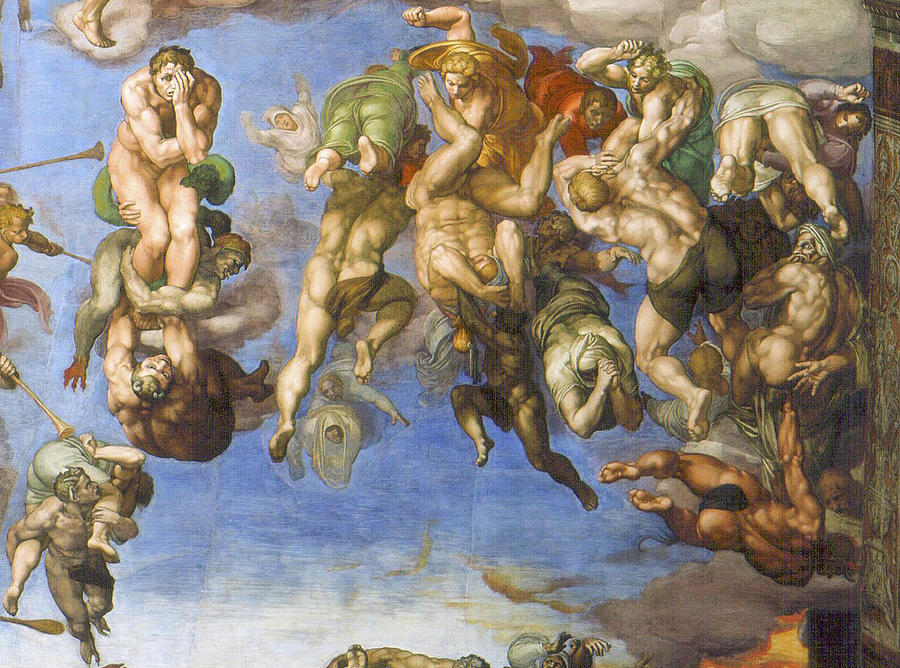 Religion Painting - The Last Judgement Detail by Michelangelo