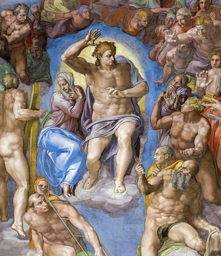 The Last Judgment, Jesus's Second Coming Painting by Michelangelo
