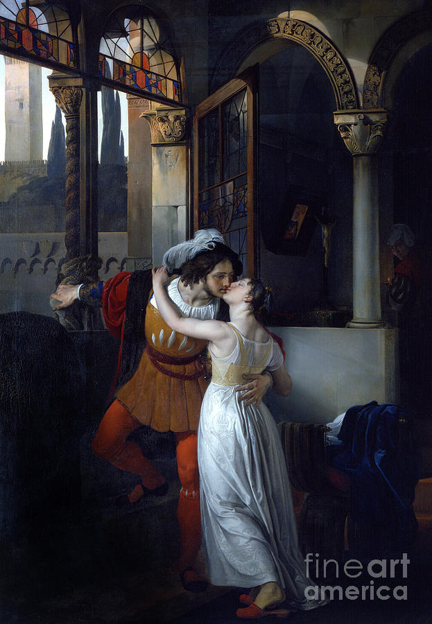 The Last Kiss of Romeo and Juliet Painting by Francesco Hayez