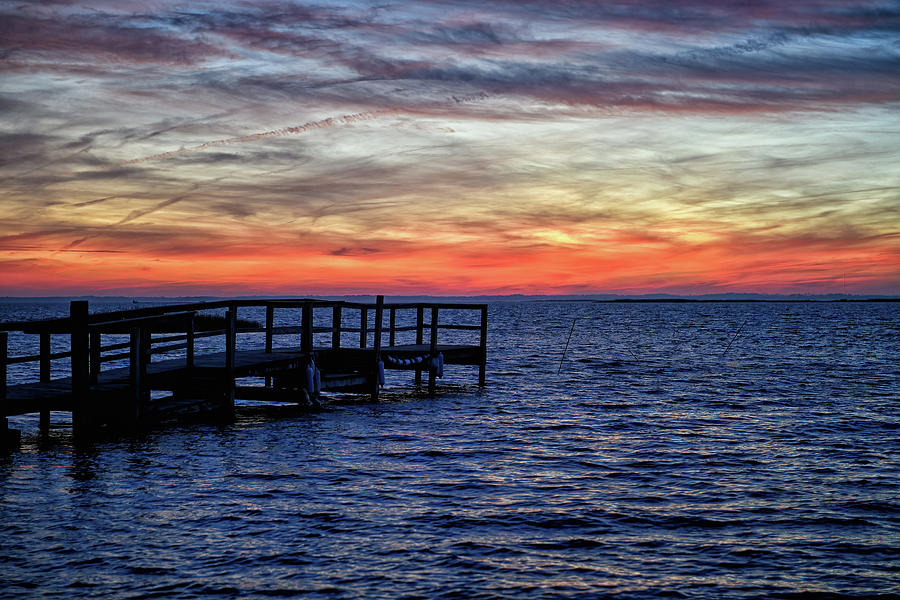 The Last Light of Sunset over the Currituck Sound Photograph by Fon Denton