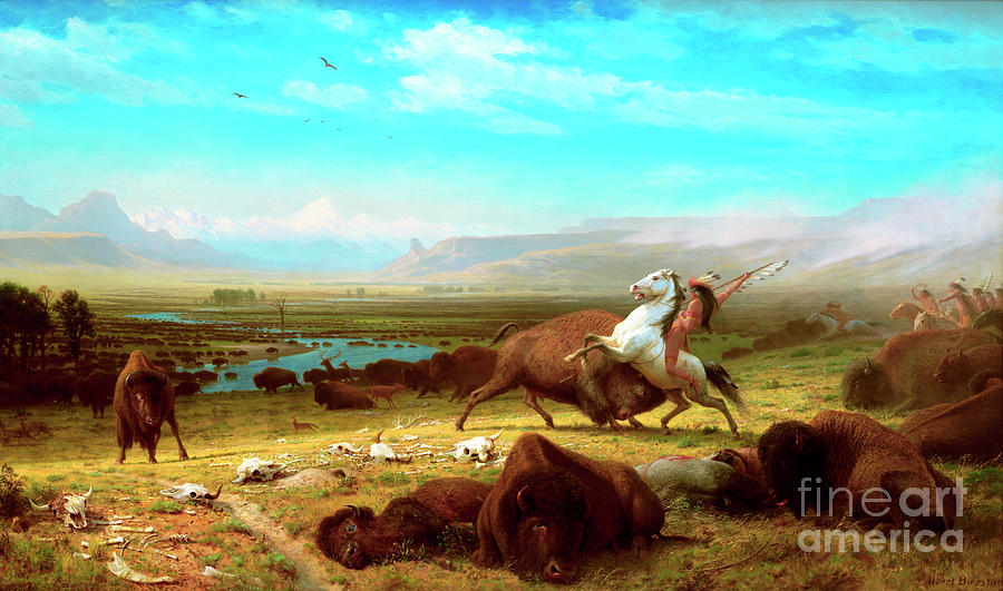 The Last of the Buffalo, 1888 by Albert Bierstadt Digital Art by Walter Colvin