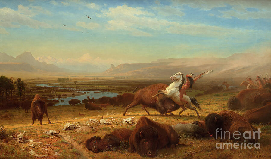 The Last Of The Buffalo Painting by Tina LeCour The Last Of The Buffalo Painting by Tina LeCour