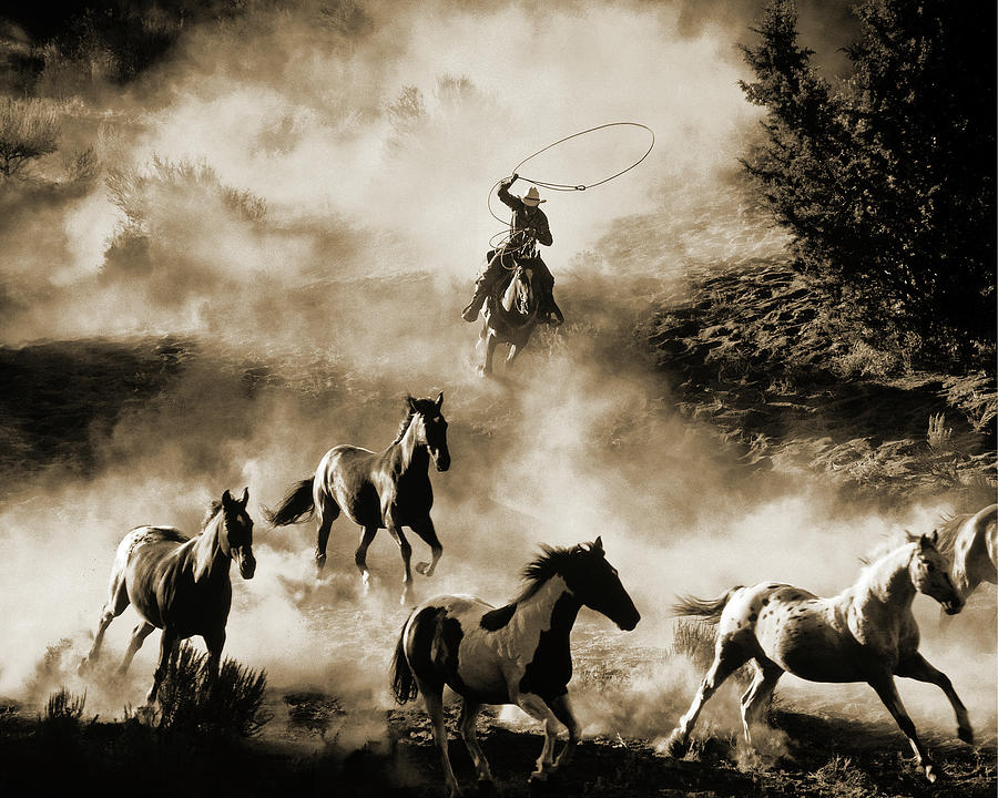 The Last Roundup, Sepia Photograph by Don Schimmel