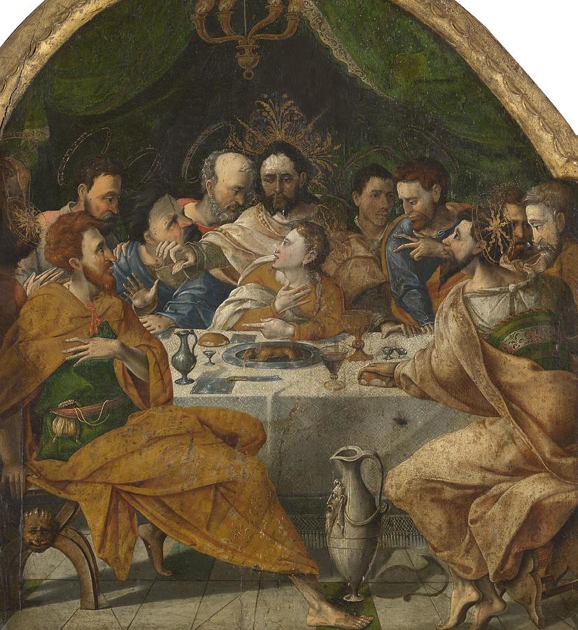 Goodfellas Drawing - The Last Supper by Anonieme Meester Noord Nederlands 1544