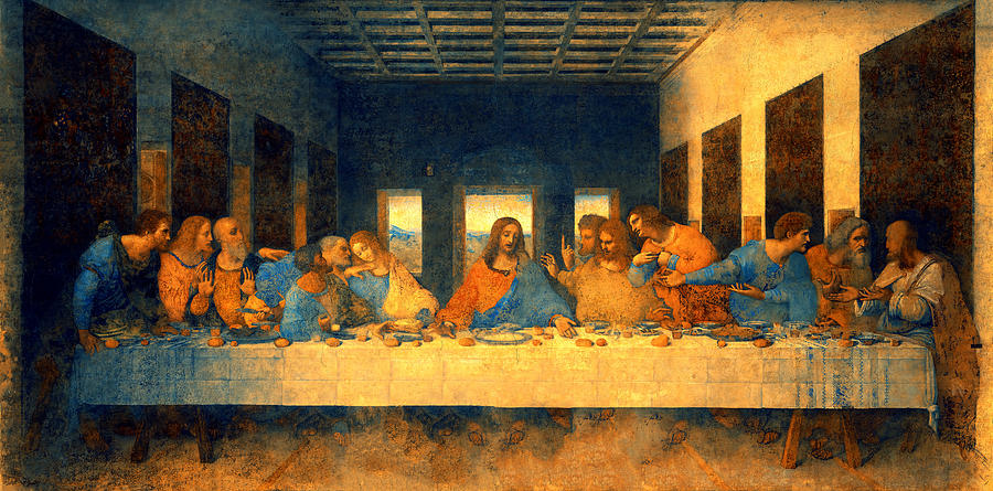 The Last Supper by Leonardo da Vinci - digital enhancement Digital Art by Nicko Prints