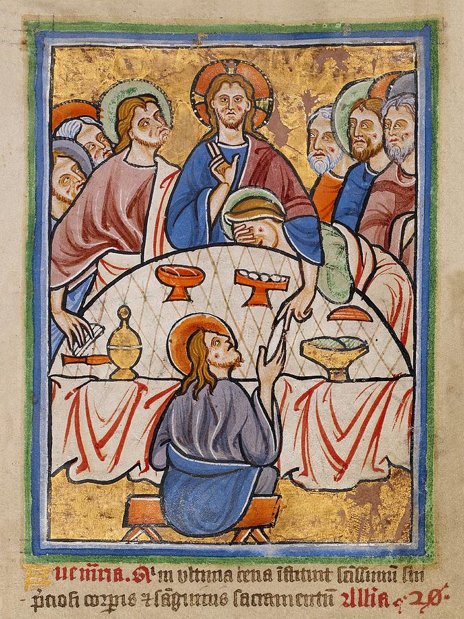 The Last Supper Painting by Unknown 12th Century English Illuminator ...