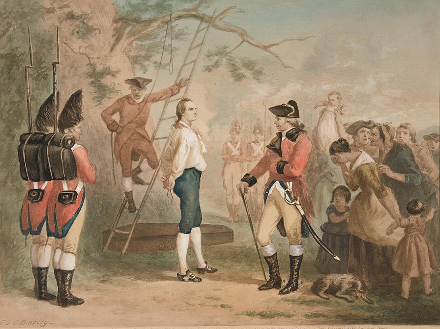 The Last Words Of Nathan Hale The Hanging Painting By Felix O C Darley ...