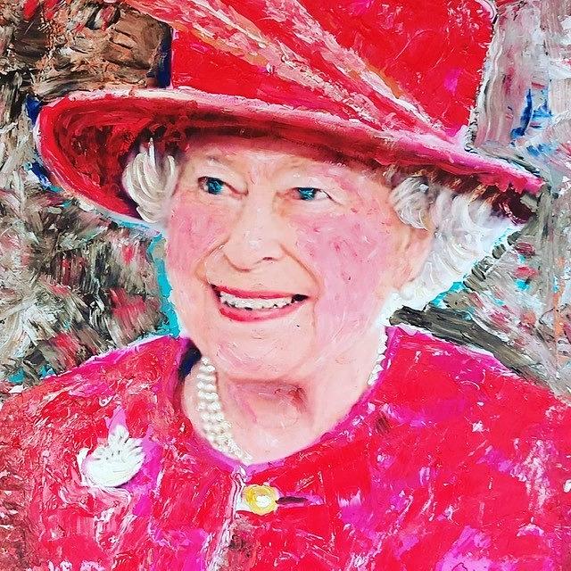 The late Queen Elizabeth Painting by Sam Shaker