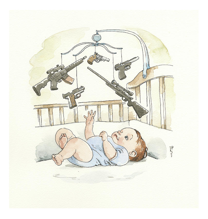 The Latest Offering In The N.R.A.s Educational Program Painting by Barry Blitt