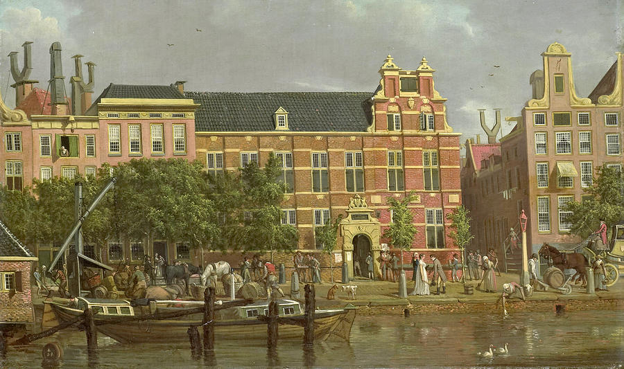 The Latin school on the Singel, Amsterdam Painting by Jacob Smies