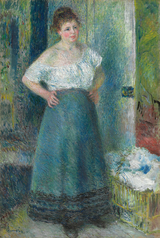 The Laundress Painting by Auguste Renoir