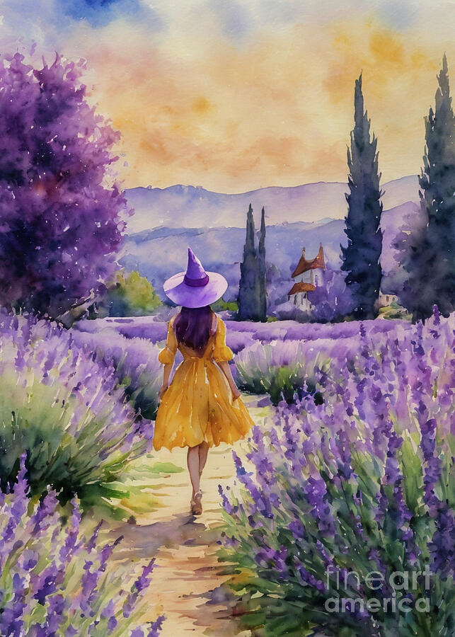 Fall Painting - The Lavender Witch in Summer by Lyra OBrien