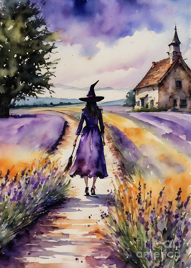 Fall Painting - The Lavender Witch by Lyra OBrien