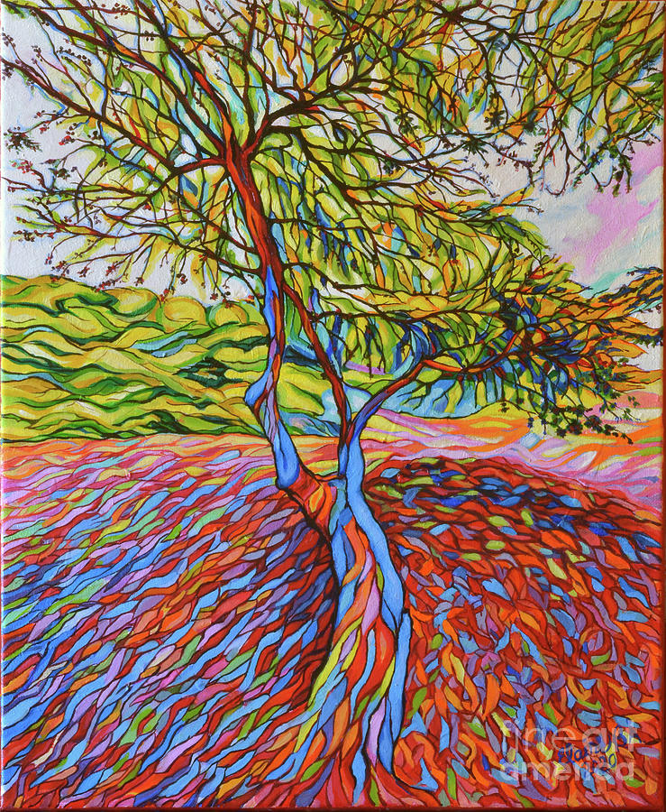 The Laying Tree Painting by Elaine Berger