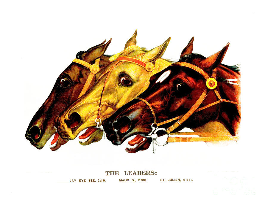 The Leaders Famed Victorian Racehorses 1888 Jay Eye See and Maud and St Julien Painting by Peter Ogden