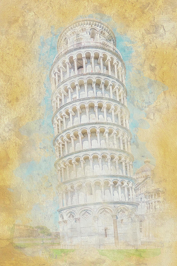 The Leaning Tower Of Pisa Mixed Media