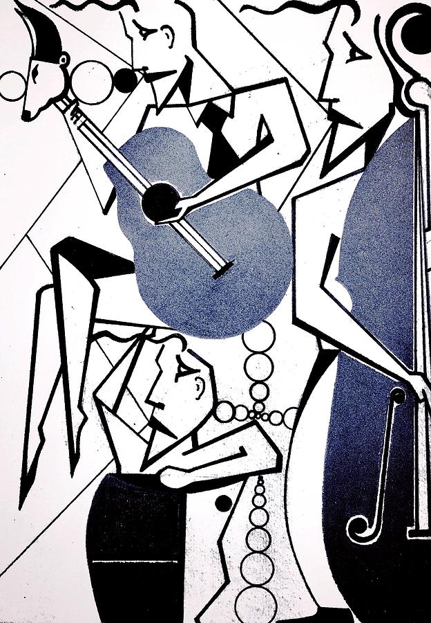 Illustrations Digital Art - The Left Eye Jazz Band by Bodo Vespaciano