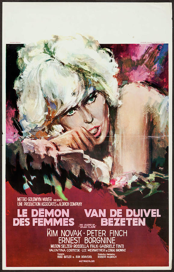Kim Novak Mixed Media - The Legend of Lylah Clare, 1968  - art by Raymond Elseviers by Movie World Posters