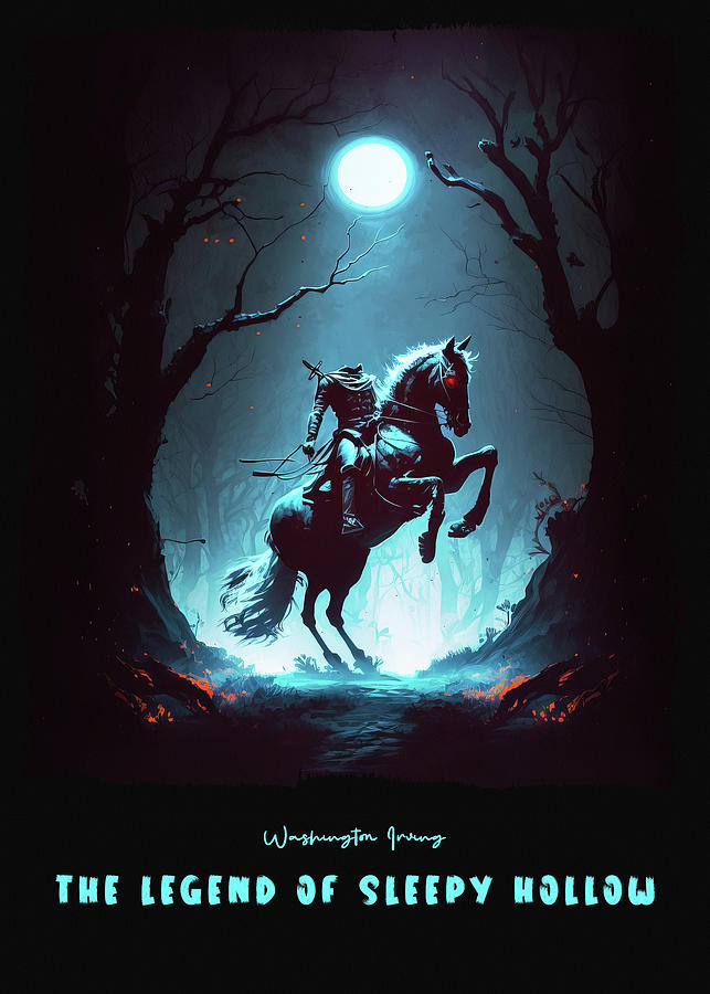 Sleepy Hollow Digital Art - The Legend of Sleepy Hollow Book Cover by Inspirowl Design