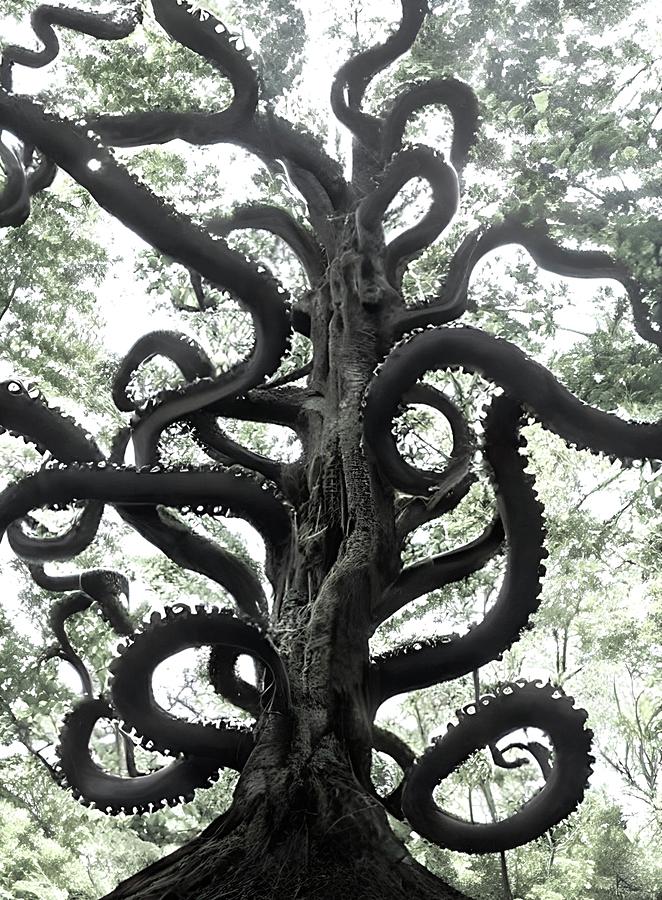 The Legend of the Octopus Tree Digital Art by Ally White