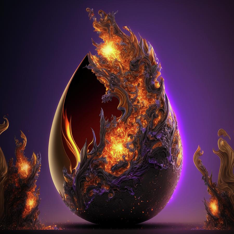 The Legend of the Phoenix Egg Painting by Constantin Sumanariu - Fine ...