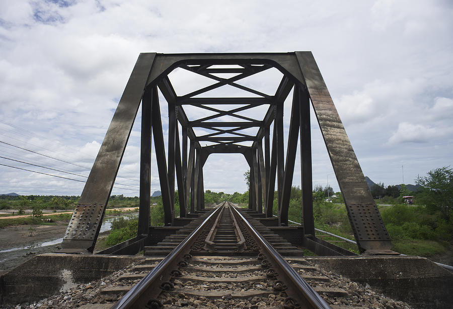The Length Of Railway With Old Steel Bridge Photograph by IttoIlmatar