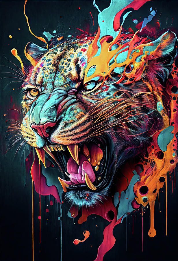 The Leopard King 1 Digital Art by Thomas Demuth The Polygonist - Fine ...