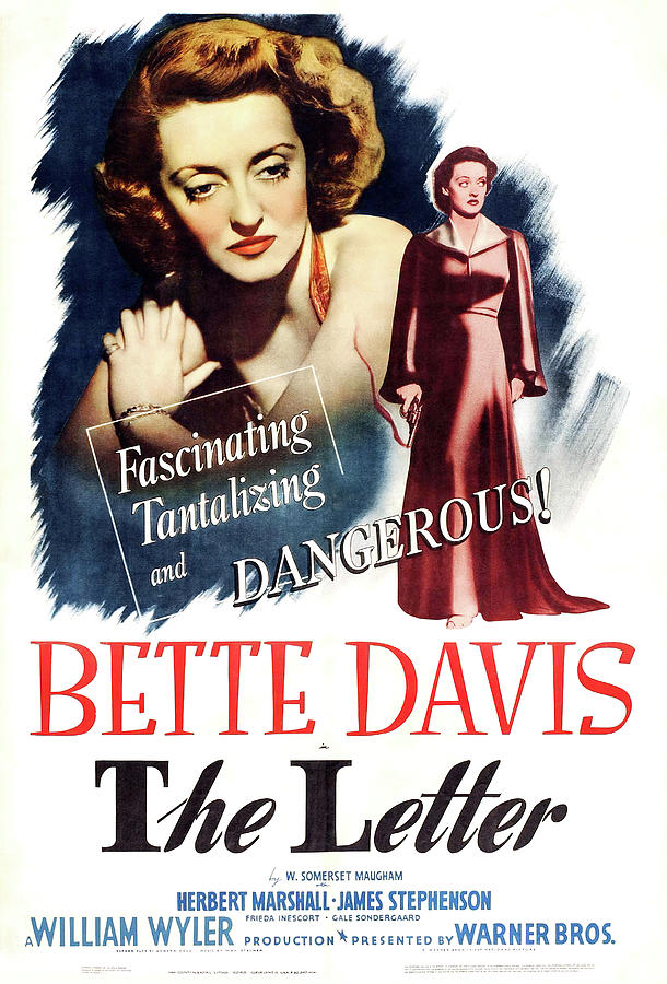 Bette Davis Mixed Media - The Letter, with Bette Davis, 1940 by Movie World Posters