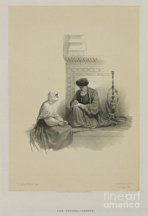 The Letter-writer, Cairo, 1849 R1 Drawing