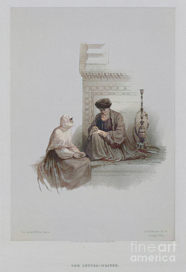 The Letter-writer, Cairo, 1849 R2 Drawing