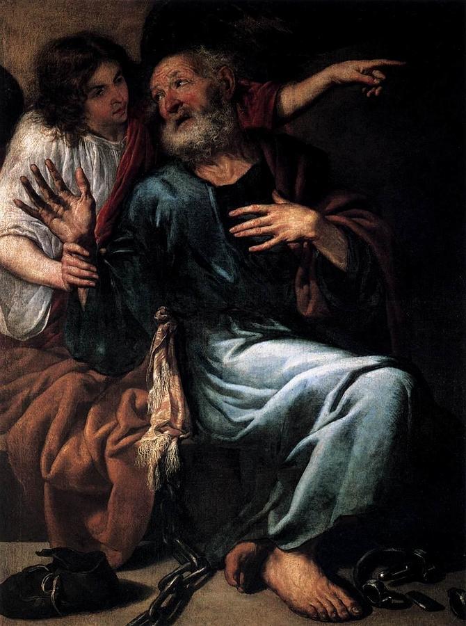 The Liberation of St Peter by an Angel Painting by Antonio de Pereda ...