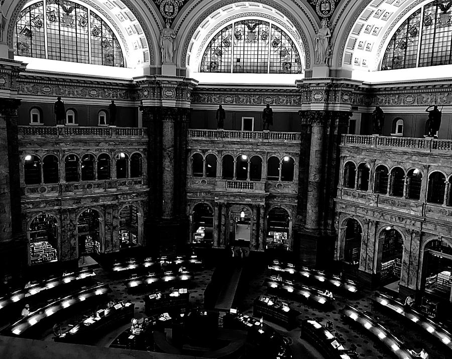 The Library of Congress BW Photograph by Lee Darnell