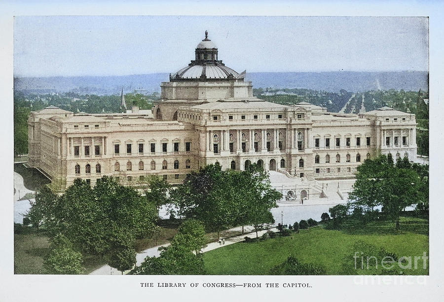 The Library of Congress from the Capitol v5 Photograph by Historic
