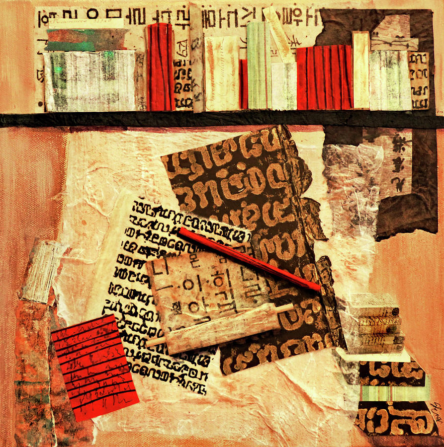 The Library Mixed Media by Sharon Williams Eng