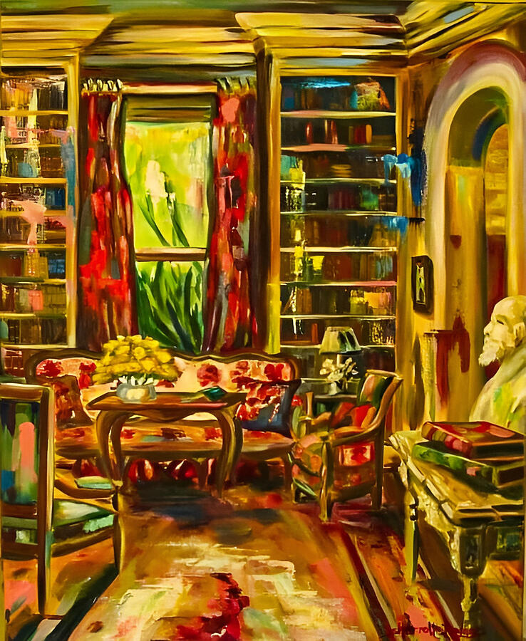 The Library Painting by Sherrell Rodgers