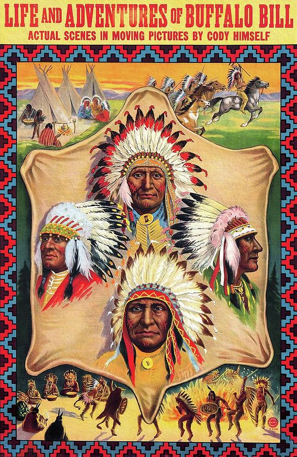 The Life and Adventures of Buffalo Bill 1912 Poster Painting by Vincent Monozlay