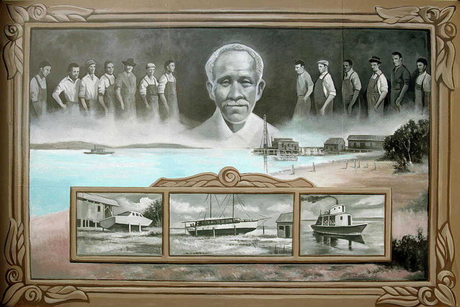 The Life and Times of George Brown Mural - Panel 2 Photograph by Punta Gorda Historic Mural Society