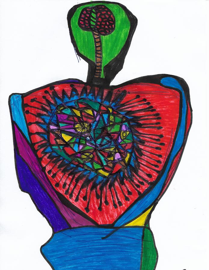 The Lifeforce of Human Intuition Drawing by Darrell Black