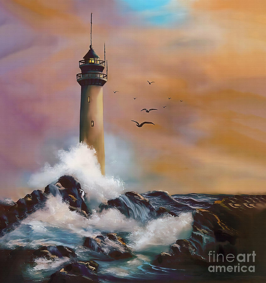 The light house art 87 Painting by Gull G