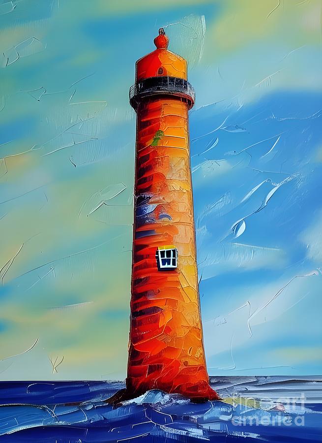 The Lighthouse Of Guidance On A Sea-swept Shore Digital Art By Sen 